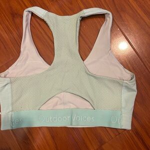 Outdoor voices sports bra size small light blue